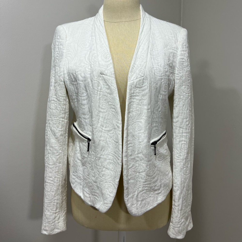 White Zara Basic Fitted Jacket